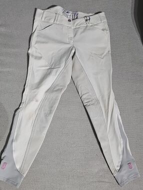 Women's White Equestrian Suede Breeches 28R